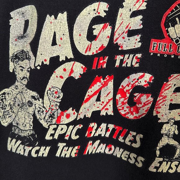 Rage In The Cage T Shirt Unisex Size Small Faded Vintage Funky Casual Rochester - Picture 3 of 5